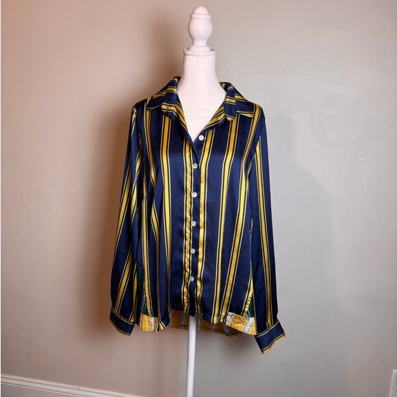 Alembika Striped Colorblock Relaxed Fit Shirt - Size 2 (10/12) - Picture 1 of 8